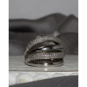 Affinity Sterling Silver Diamond Ring 8.2G / Sz 7